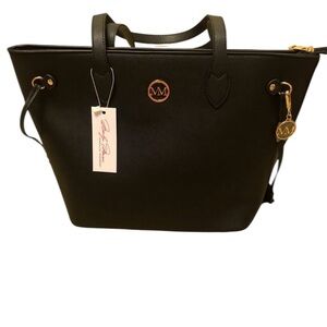 Marilyn Monroe Large Black Tote Bag Handbag Purse With Red Lining & Bottom Studs